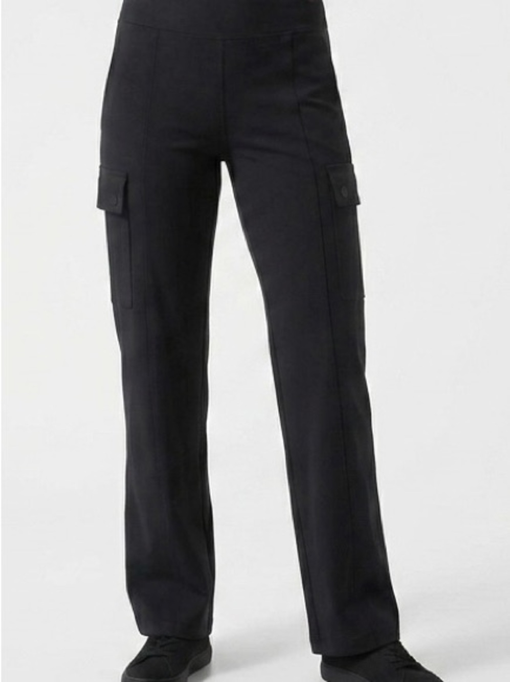 Athleta Black Delancey Straight Cargo Pants Utility Hiking Travel Active M
